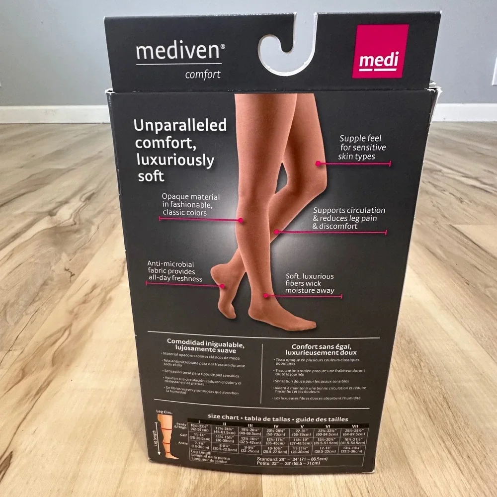 Mediven Comfort Closed Toe Thigh High Beaded Top band 30-40mmHg Natural Size III